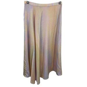 Vince Womens Multi-Color Pastel A-Line Satin Midi Skirt Size 2 A-Line EUC